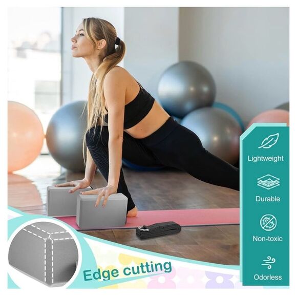 NEW Yoga Block and Strap Class Set 18 Pieces 6 Sets - Picture 5 of 7